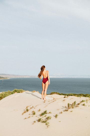 a person standing on a beach