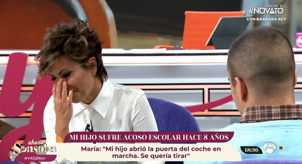 sonsoles Ónega se emociona con el caso de un niño que sufre acoso escolar