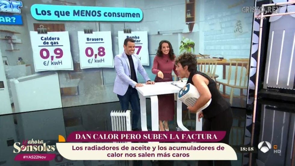 la presentadora recupera su estufa en directo