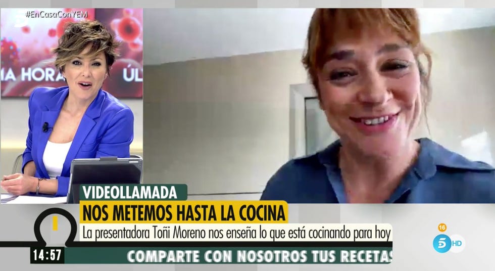Toñi Moreno prepara arroz negro e 'invita' a Sonsoles Ónega