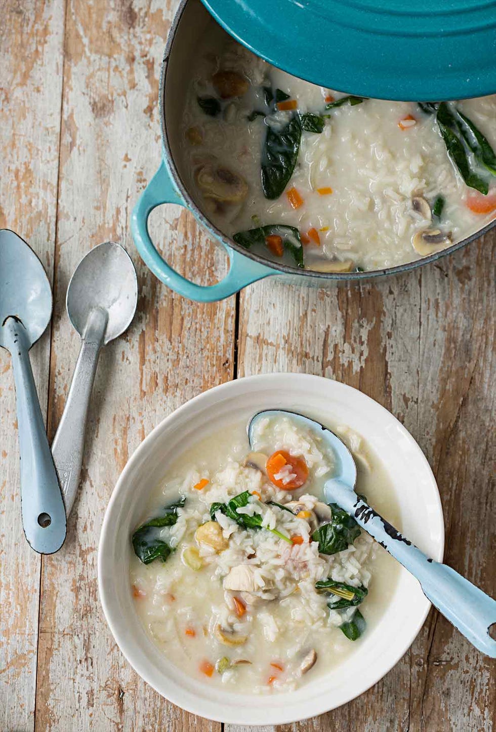 receta sopa cremosa de pollo y arroz