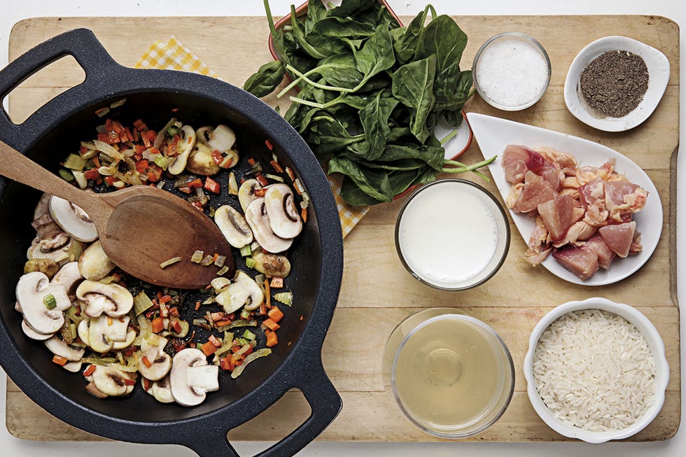 Sopa cremosa de pollo y arroz