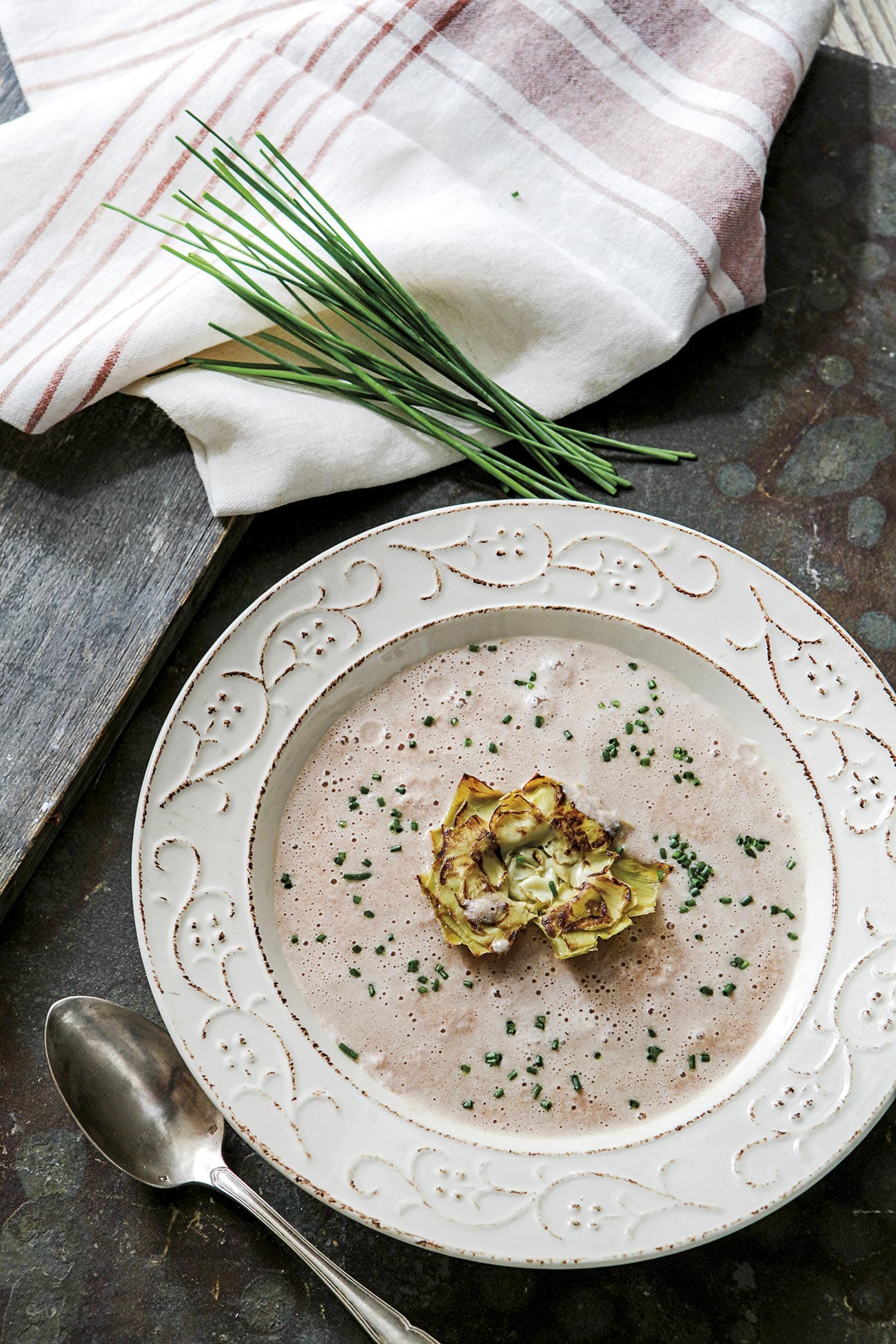 crema de foie gras con alcachofas