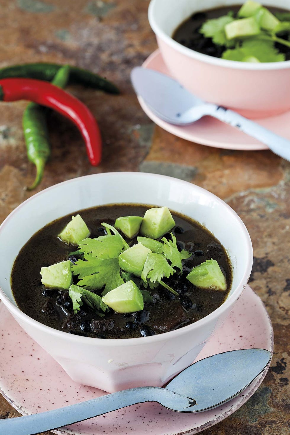 sopa picante de alubias negras frijoles