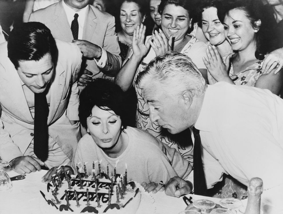 sophia loren celebrating her 29th birthday in rome on september 20th 1963
