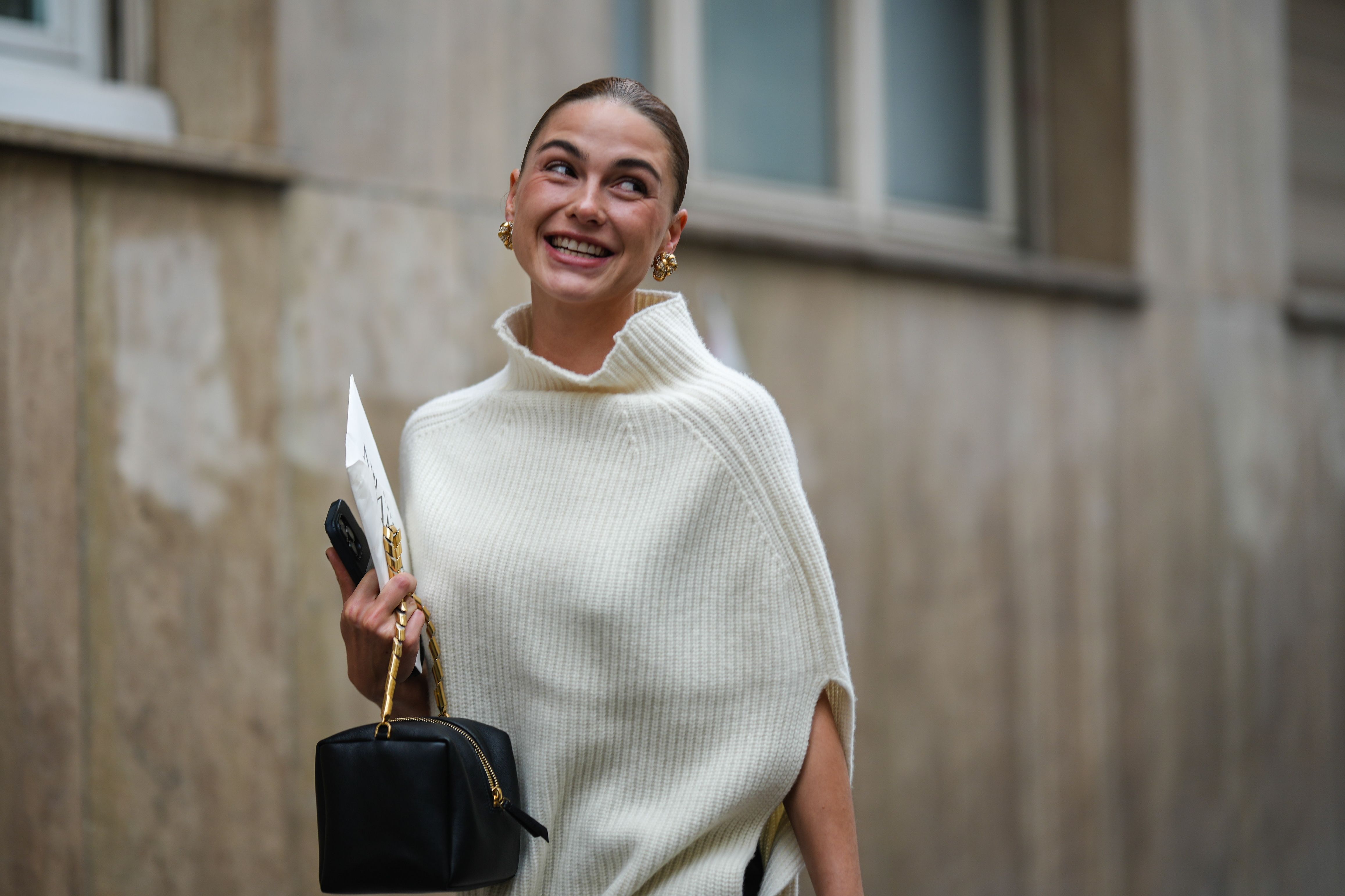 Ganni gray intarsia knit jumper - Realry: Your Fashion Search Engine