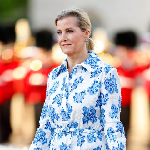 the duchess of edinburgh takes salute at the household division beating retreat musical spectacular