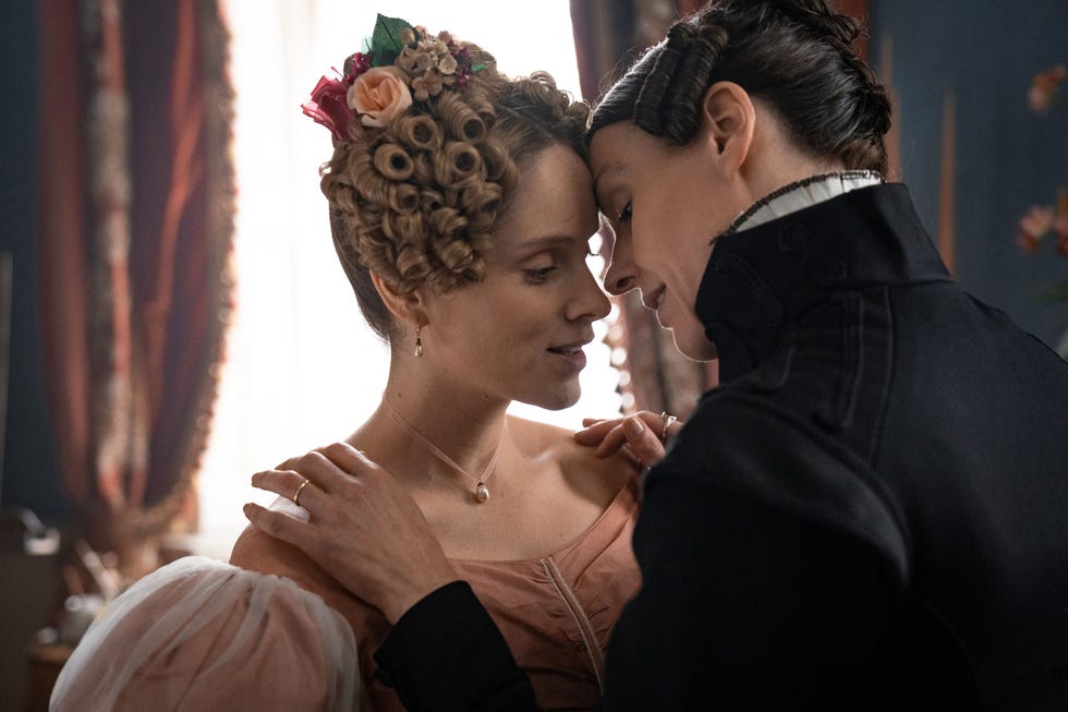suranne jones as anne lister and sophie rundle as ann walker gentleman jack
