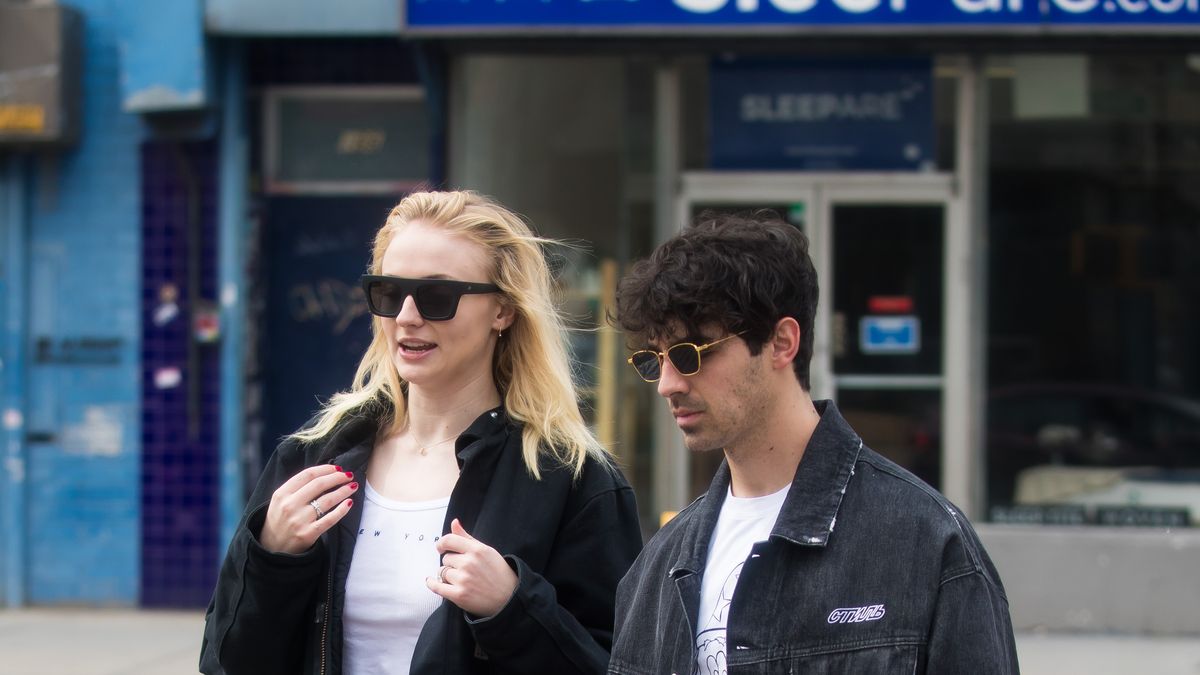 Joe Jonas and Sophie Turner Street Style Outfits - Joe Jonas Heron Preston  Denim Jacket