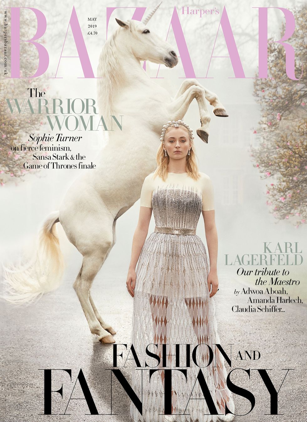 Sophie Turner on the May issue cover of Harper's Bazaar