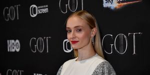 sophie turner has a prop from game of thrones on display in her home