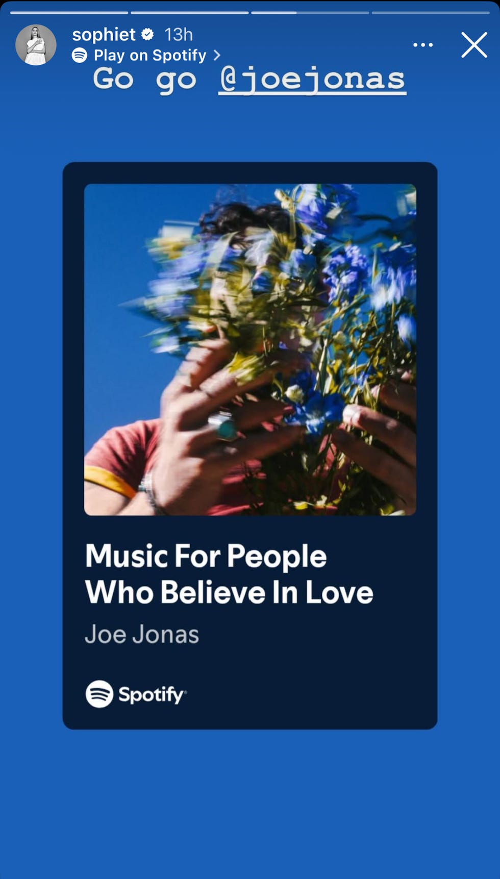 joe jonas'ın spotify çalma listesi için tanıtım içeriği