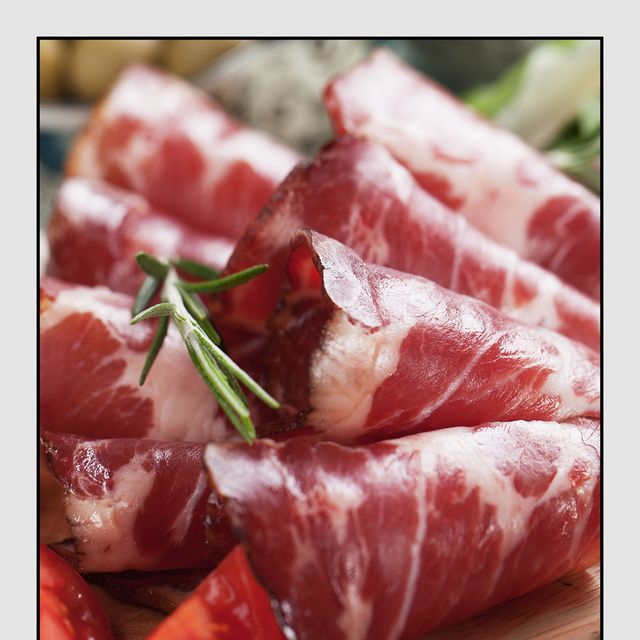 Food, Cuisine, Meat, Red meat, Dish, Capicola, Prosciutto, Salt-cured meat, Ingredient, Bayonne ham, 