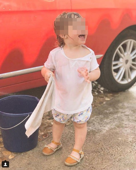 Child, Toddler, Automotive wheel system, Vehicle door, Child model, Wheel, Vehicle, Family car, Play, 