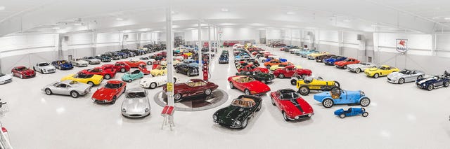 a large room full of cars