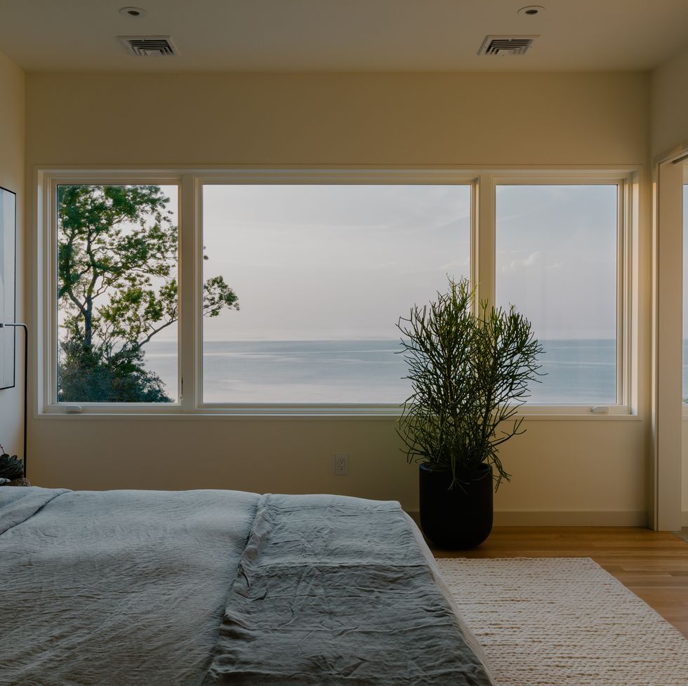 bedroom with a view of the ocean