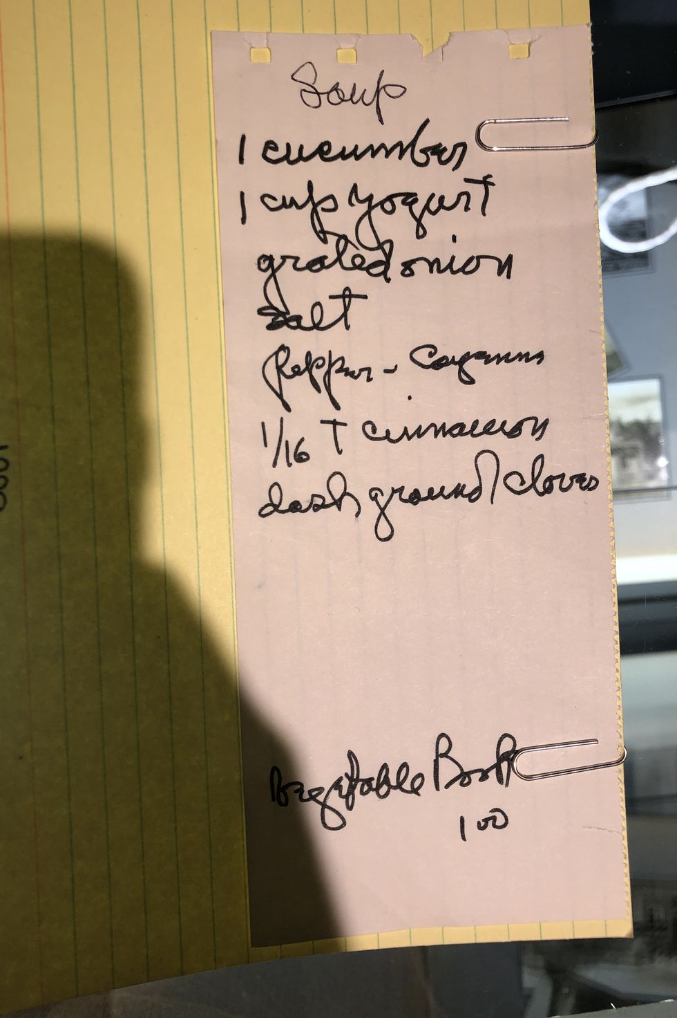 Georgia O'Keeffe's recipe file