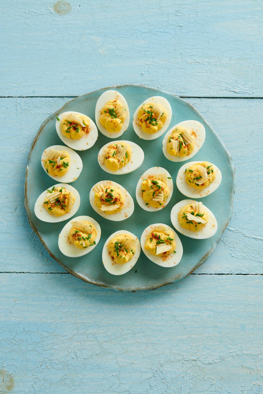 Sour Cream and Onion Deviled Eggs