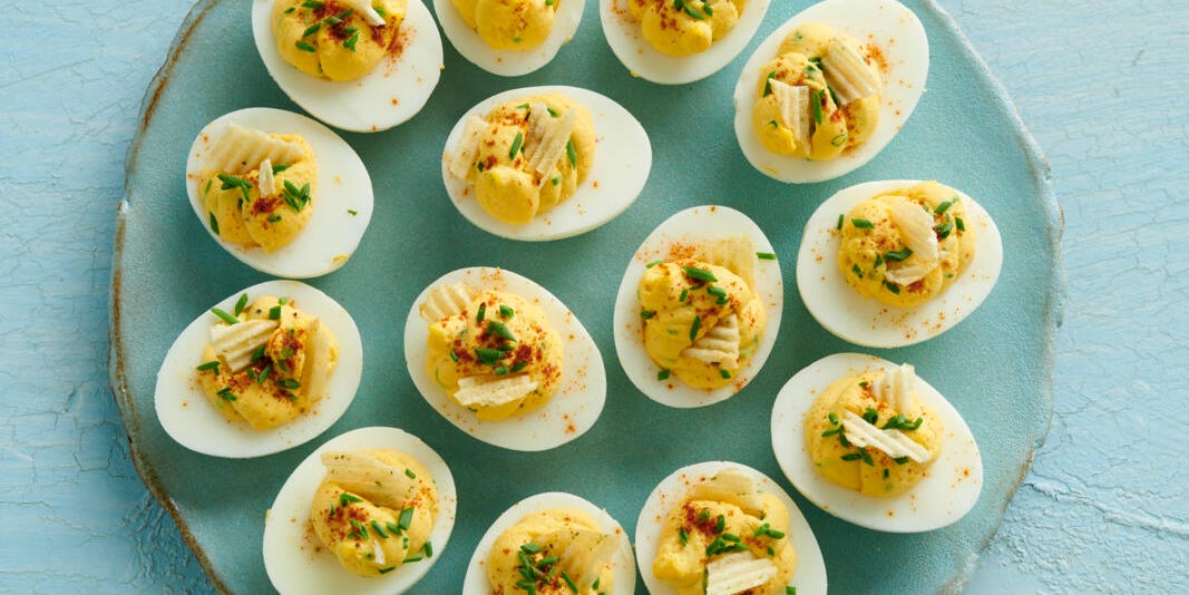 Sour Cream and Onion Deviled Eggs