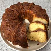 sour cream coffee cake in a bundt pan