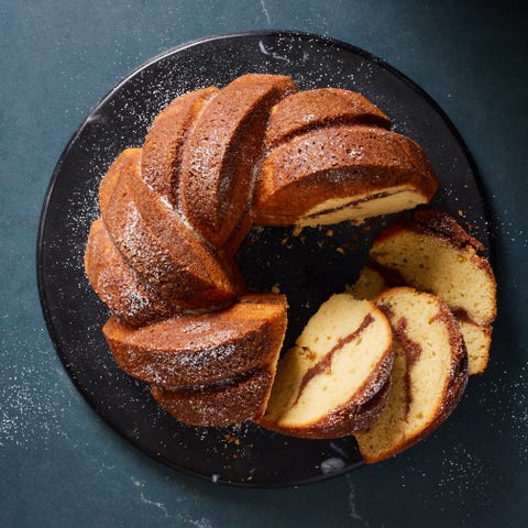 sour cream coffee cake in a bundt pan