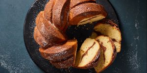 sour cream coffee cake in a bundt pan