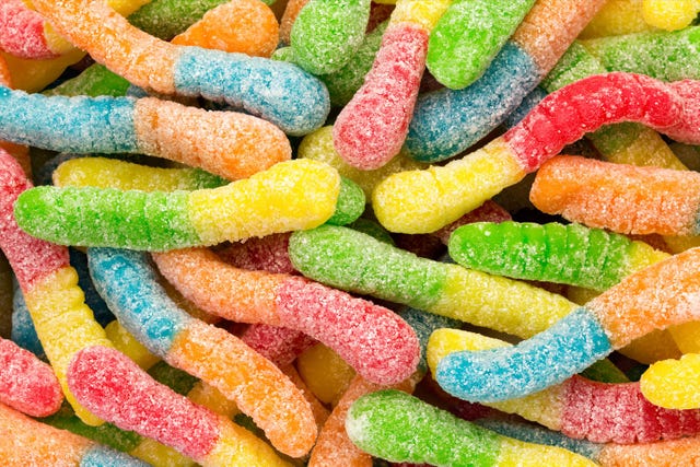 Gumdrop, Gummi candy, Candy, Confectionery, Food, Hard candy, Sweetness, Stick candy, Jelly babies, Wine gum, 