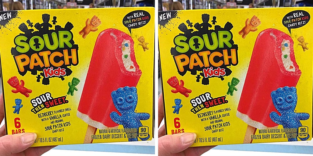 These Sour Patch Kids Ice Pops Have Ice Cream Stuffed in the Middle