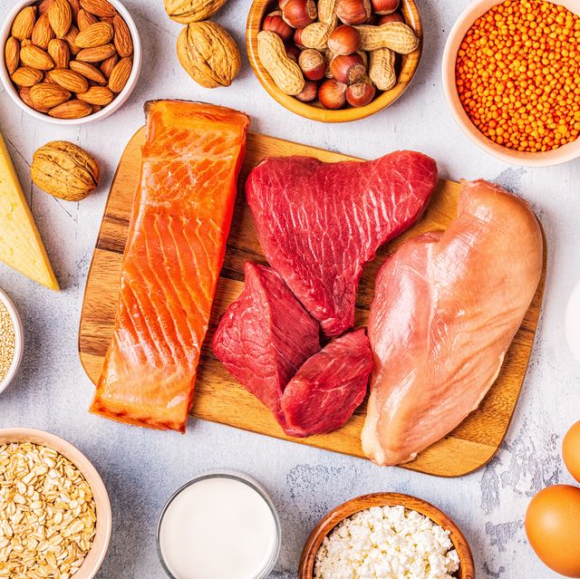 sources of healthy protein   meat, fish, dairy products, nuts, legumes, and grains