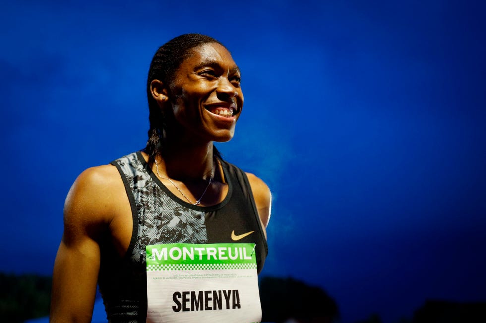 caster semenya en el mitin de montreuil