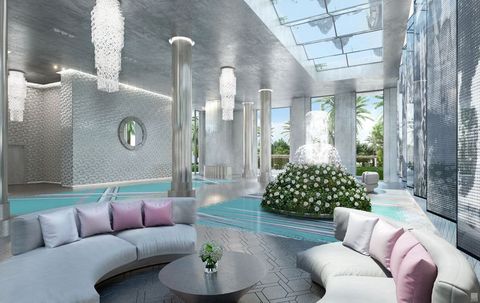 One of the lobbies designed by Karl Lagerfeld at ﻿The Estates at Acqualina, which will open in the Miami area in 2020.