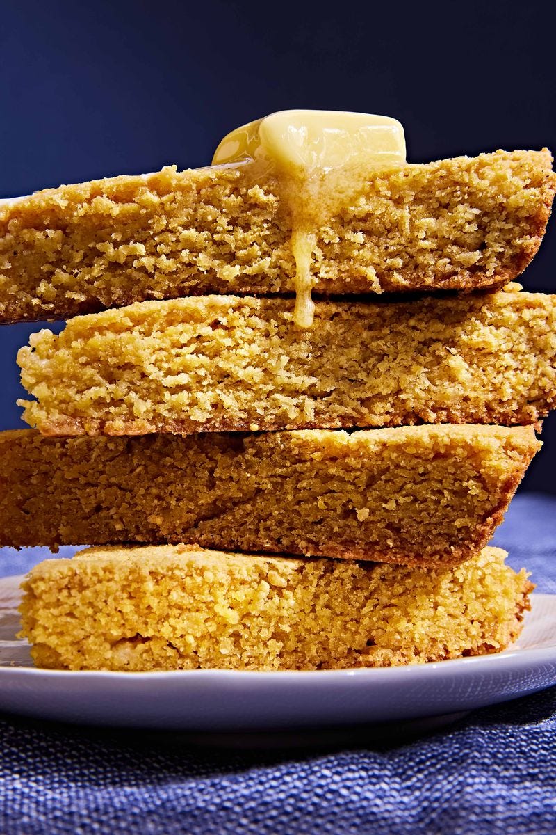 southern style cornbread on a plate