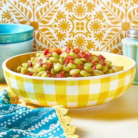 butter beans in yellow bowl
