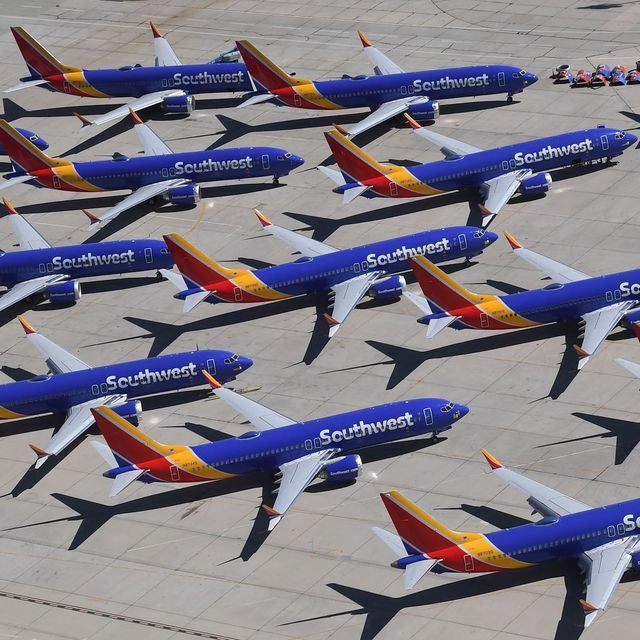 topshot   southwest airlines boeing 737 max aircraft are parked on the tarmac after being grounded, at the southern california logistics airport in victorville, california on march 28, 2019   after two fatal crashes in five months, boeing is trying hard    very hard    to present itself as unfazed by the crisis that surrounds the company the company's sprawling factory in renton, washington is a hive of activity on this sunny wednesday, march 28, 2019, during a tightly managed media tour as boeing tries to communicate confidence that it has nothing to hide boeing gathered hundreds of pilots and reporters to unveil the changes to the mcas stall prevention system, which has been implicated in the crashes in ethiopia and indonesia, as part of a charm offensive to restore the company's reputation photo by mark ralston  afp        photo credit should read mark ralstonafp via getty images