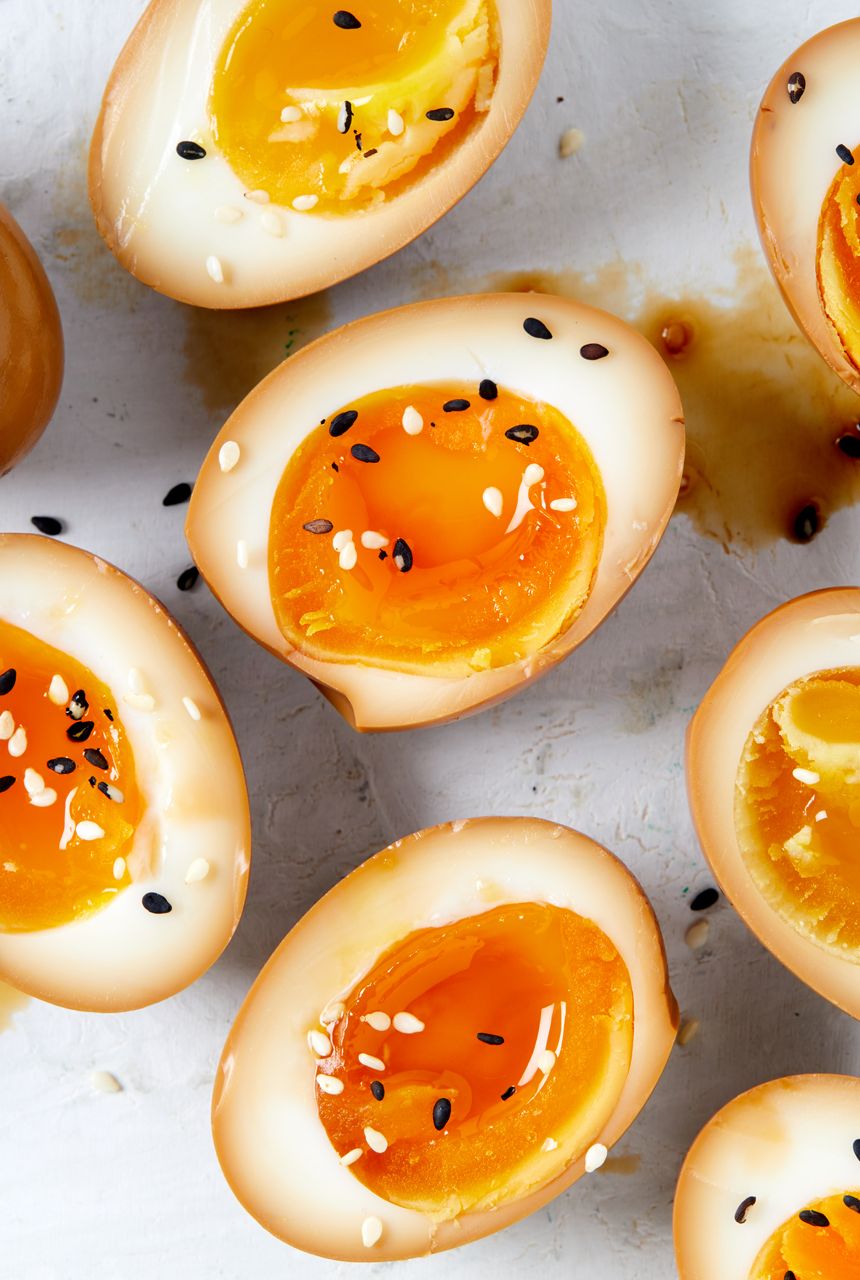 soy marinated soft boiled eggs
