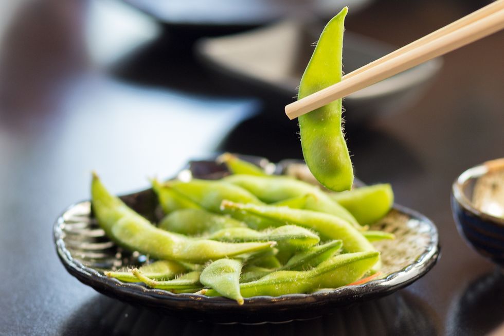 soya sticked by chopstick