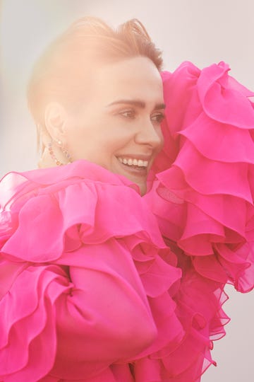 Pink, Red, Beauty, Ruffle, Skin, Shoulder, Smile, Lip, Blond, Child, 