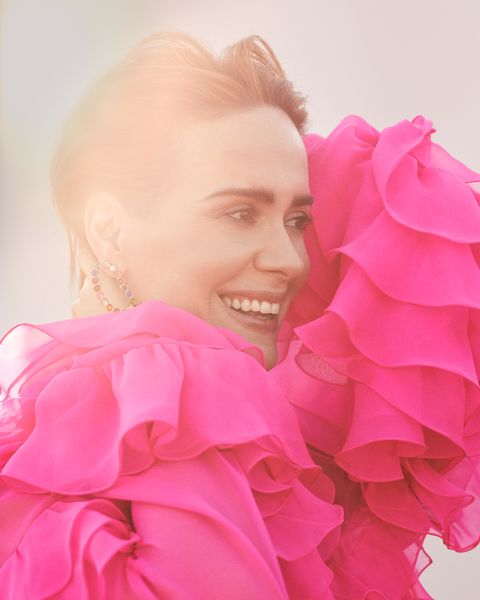 Pink, Red, Beauty, Ruffle, Skin, Shoulder, Smile, Lip, Blond, Child, 