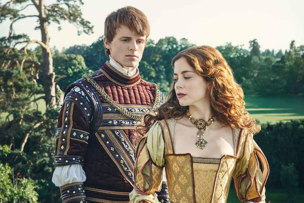 Henry VIII (Ruairi O'Connor) and Catherine of Aragon (Charlotte Hope) in The Spanish Princess