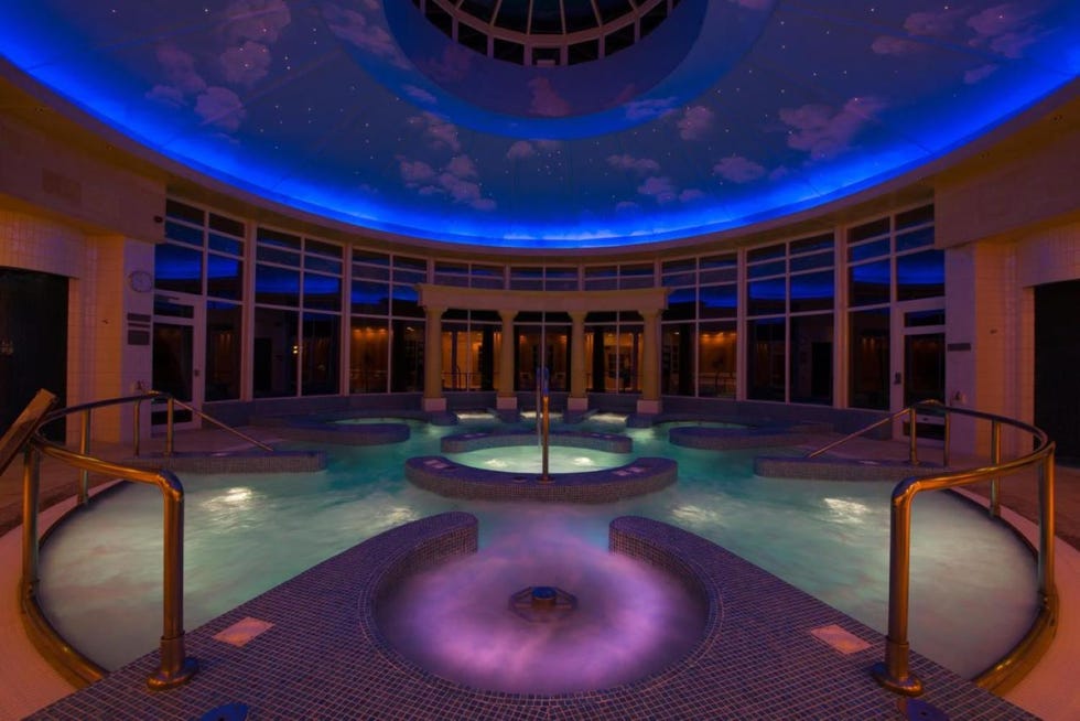 a large indoor swimming pool