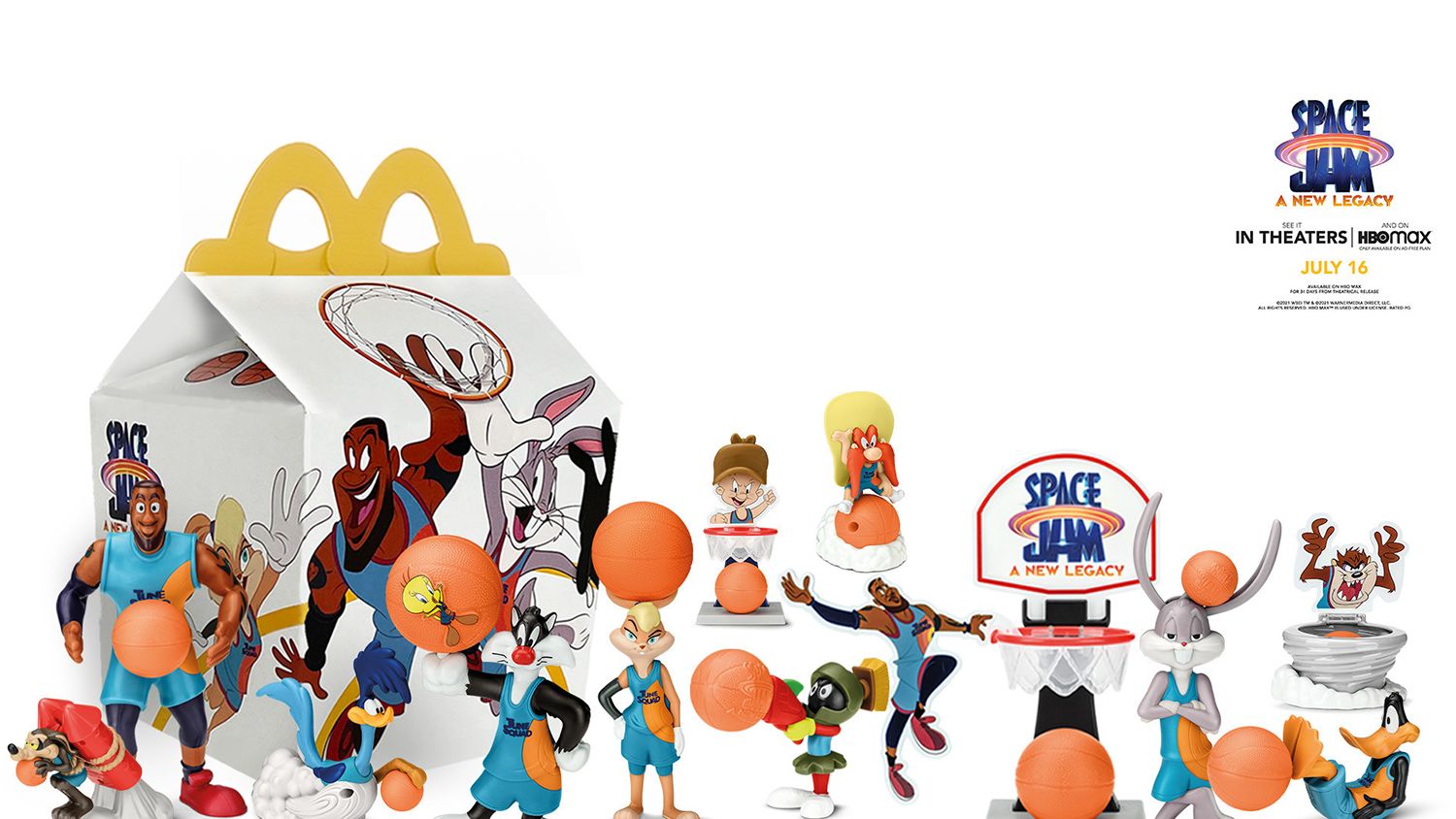Samenwerken met Kolibrie solo McDonald's Has New 'Space Jam' Toys In Happy Meals Ahead Of The Movie