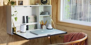 home office with space saving desk