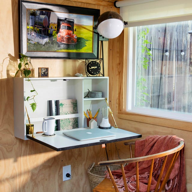 home office with space saving desk