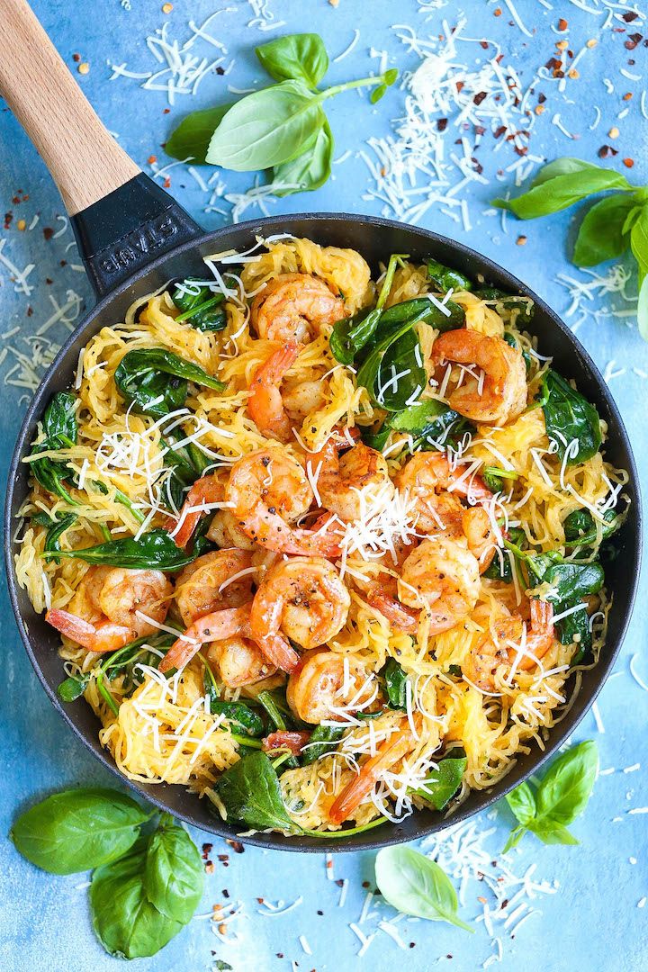 spaghetti squash recipes shrimp scampi