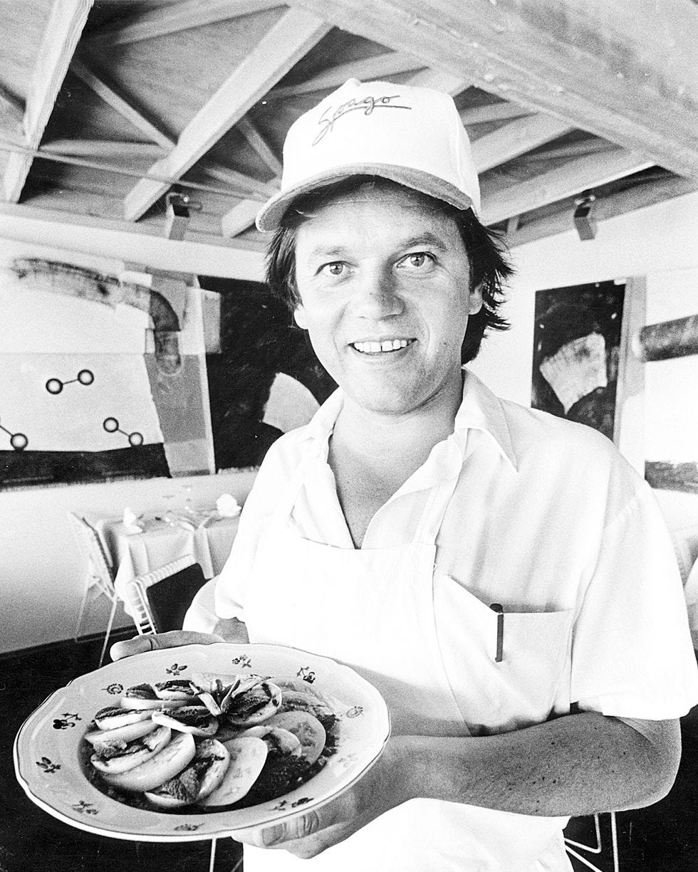 SO.1E.0319.spago2 Wolfgang Puck in Hollywood Spago photo 1983.