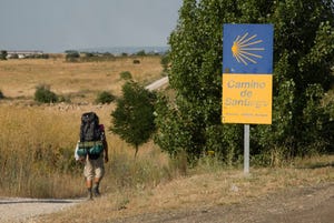 spain, leon, pilgrim on the camino de santiago