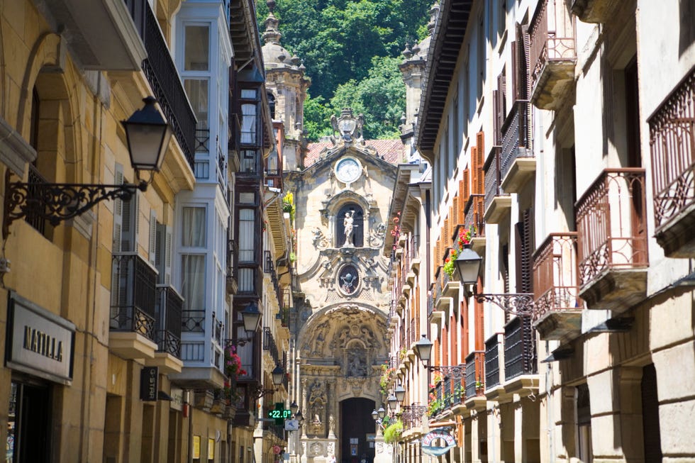 spain, san sebastian, buildings on street