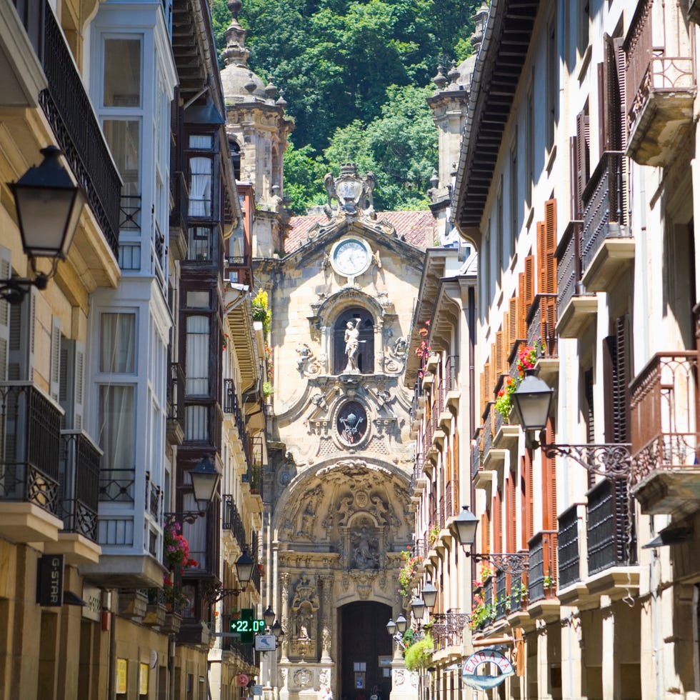 spain, san sebastian, buildings on street