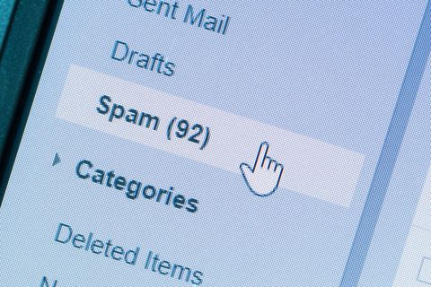 Spam message in folder
