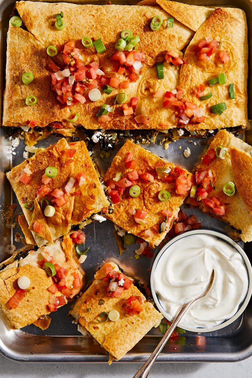 Sheet Pan Spanakopita Quesadillas sheet pan spanakopita quesadillas